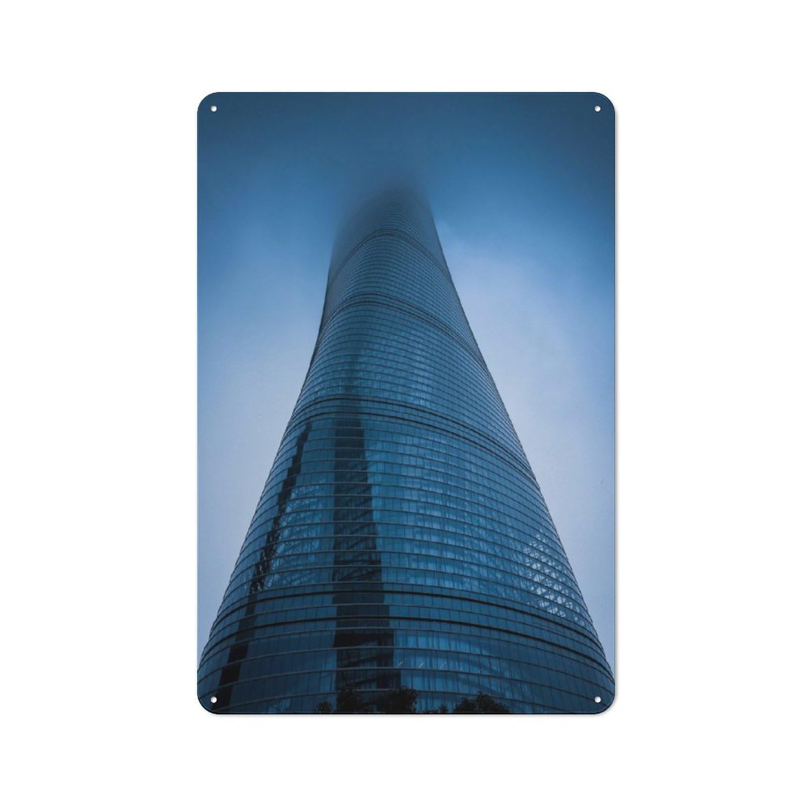 Junmoney Shanghai Tower 30X20cm Retro Tin Wall Plaque With For Pub Or Café, A Winter Wall Decor Update For Café Interior Fans