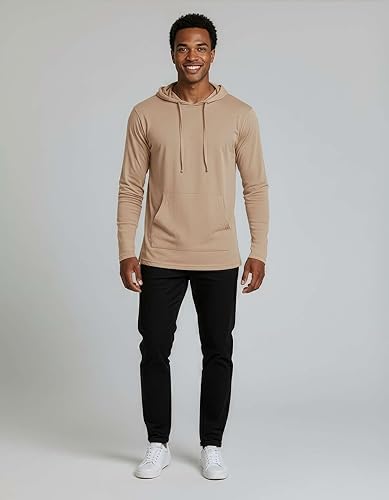 Miniatura 4 de Real Essentials Paquete de 3 sudadera con capucha de algodón ligero y casual con cordón y bolsillo para hombre