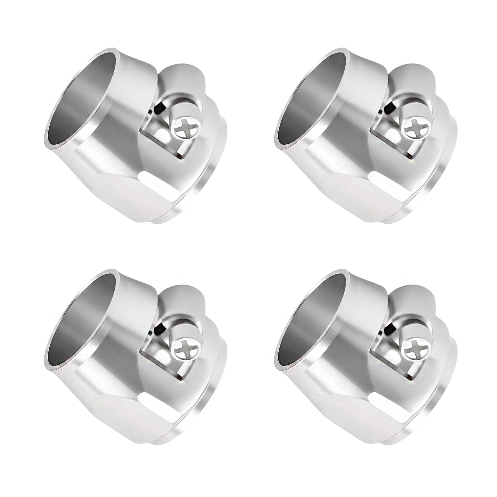 Morsetto per tubo flessibile in alluminio, universale, finitura cromata rossa, set da 4 pezzi per tubi in acciaio inossidabile e gomma, modello (argento, 10 AN)