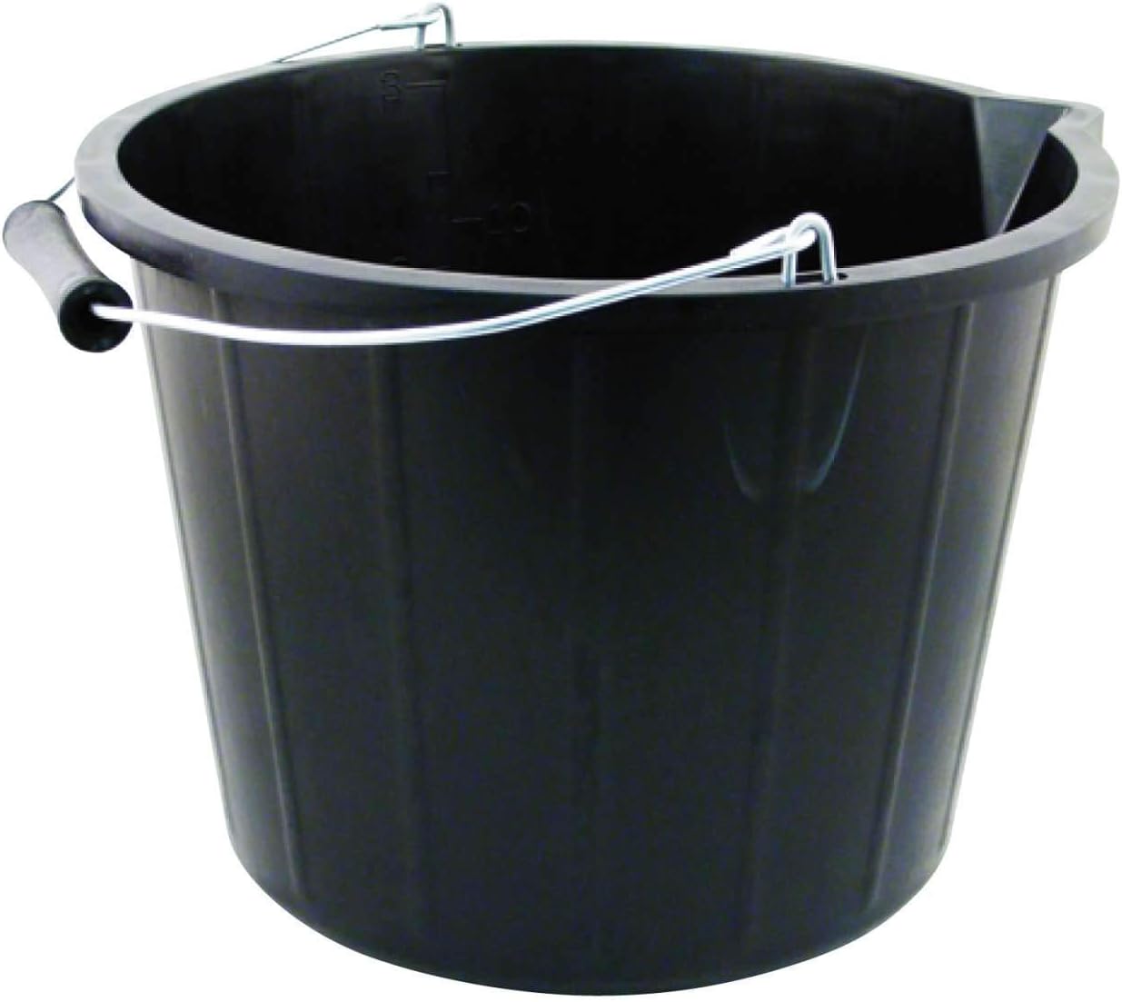 Bucket 3 Gallon Heavy Duty Black Builders 14l Litre Plastic Bucket