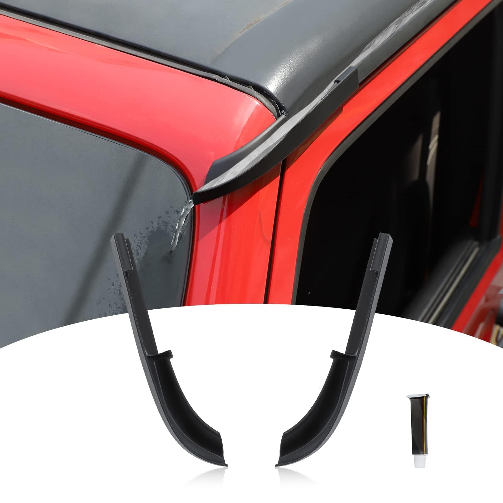 Ckpeor Hardtop Rain Gutter Extension Drip Rail Rain Diverter Exterior Accessories For Jeep Wrangler Jk Jku 2011-2017