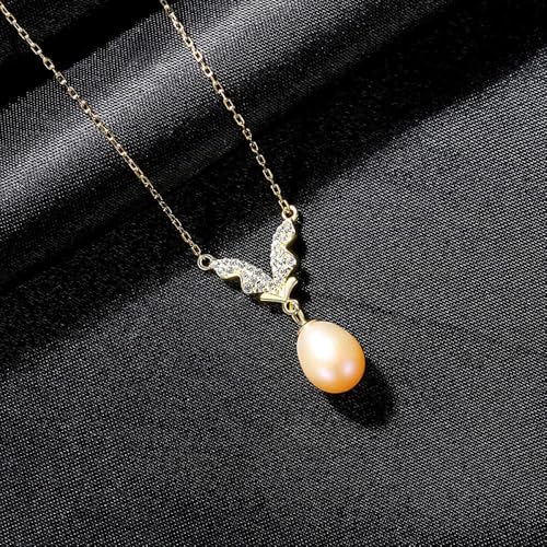 Collier argent double ailes et perle rose le cadeau délicat pour elle
