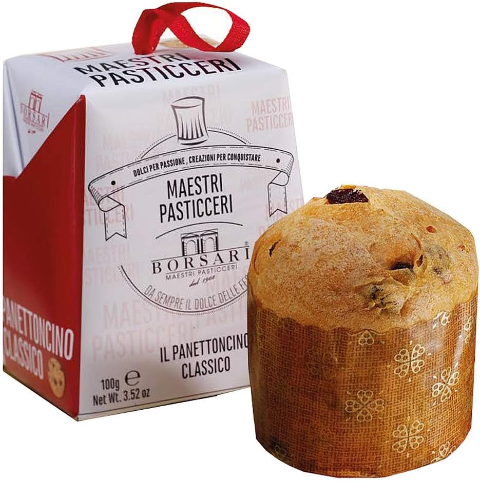 Borsari: " Panettoncino Classico " Panettone set of 4 Panettone Classic Style 100g each (3,52oz) [ Italian Import ]