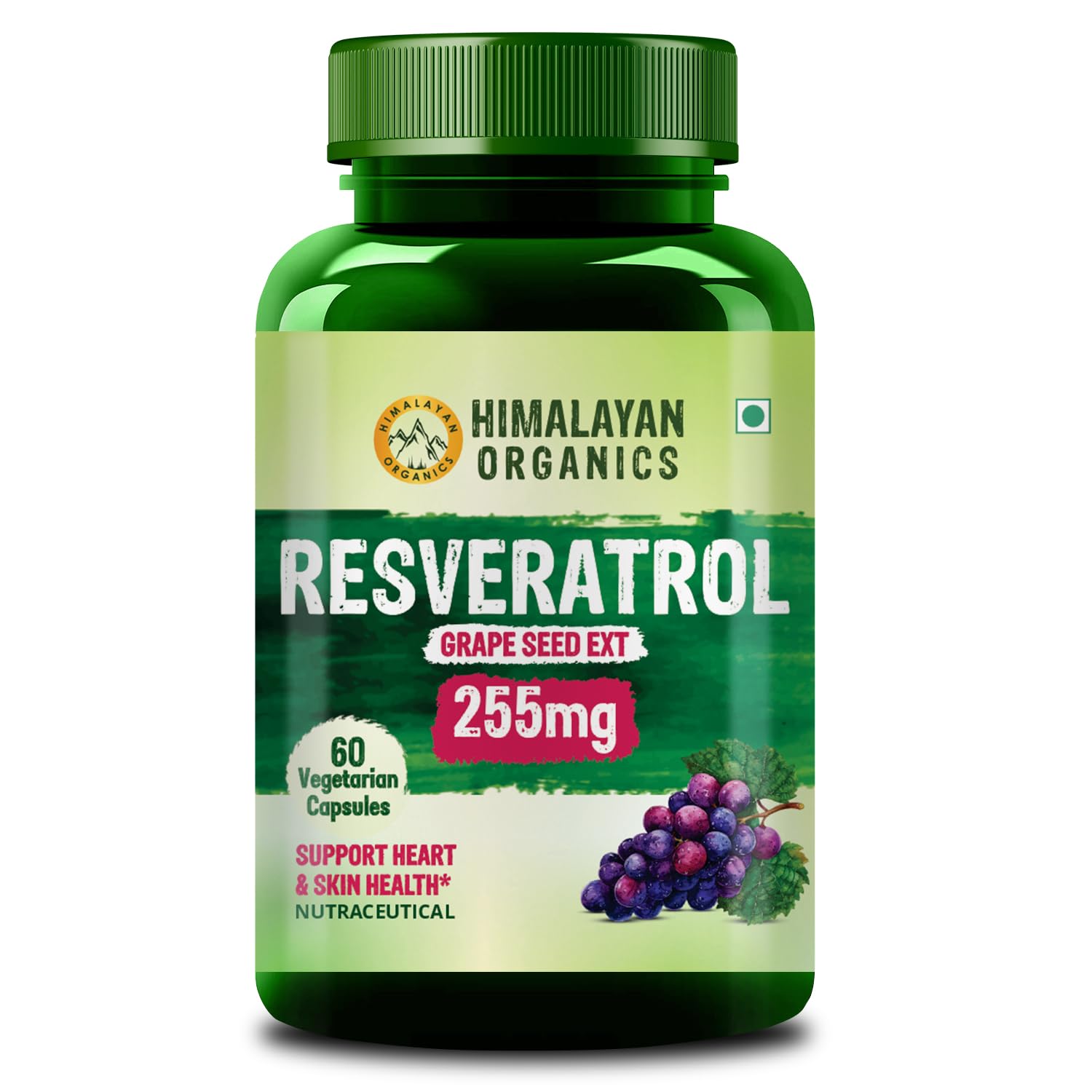 Vlado’s HImalayan Organics Resveratrol 255mg with Grape Seed Extract Supplement | Support Heart And Skin Health | Powerful Anti-oxidant for Anti-Ageing - 60 Veg Capsules (B0DHKQG19L) Amazon Price History, Amazon Price Tracker