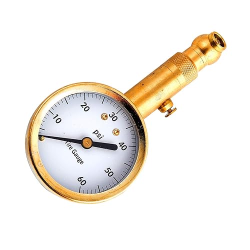 Alla Lighting Medidor de presión de neumáticos de alto rendimiento, esfera grande de 2 pulgadas, fácil lectura, medidor de presión de neumáticos