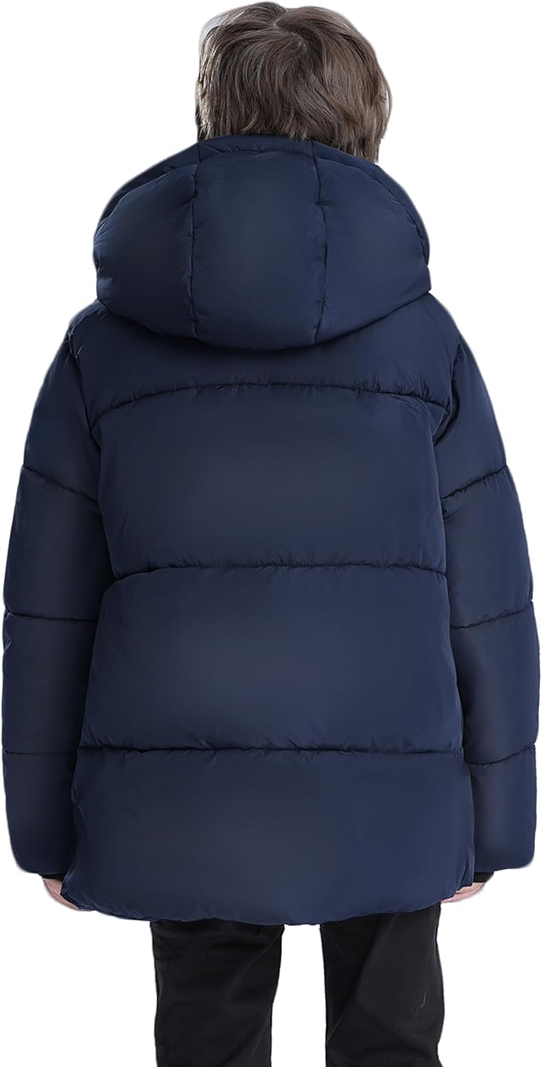 SOLOCOTE Boys Winter Coat Heavyweight Water-Resistant Windproof Hooded Puffer Jacket for Kids - Image 3