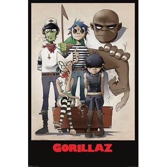Pyramid International All Here Gorillaz Maxi Poster Multi-Colour 61 x 91.5 x 1.3 cm