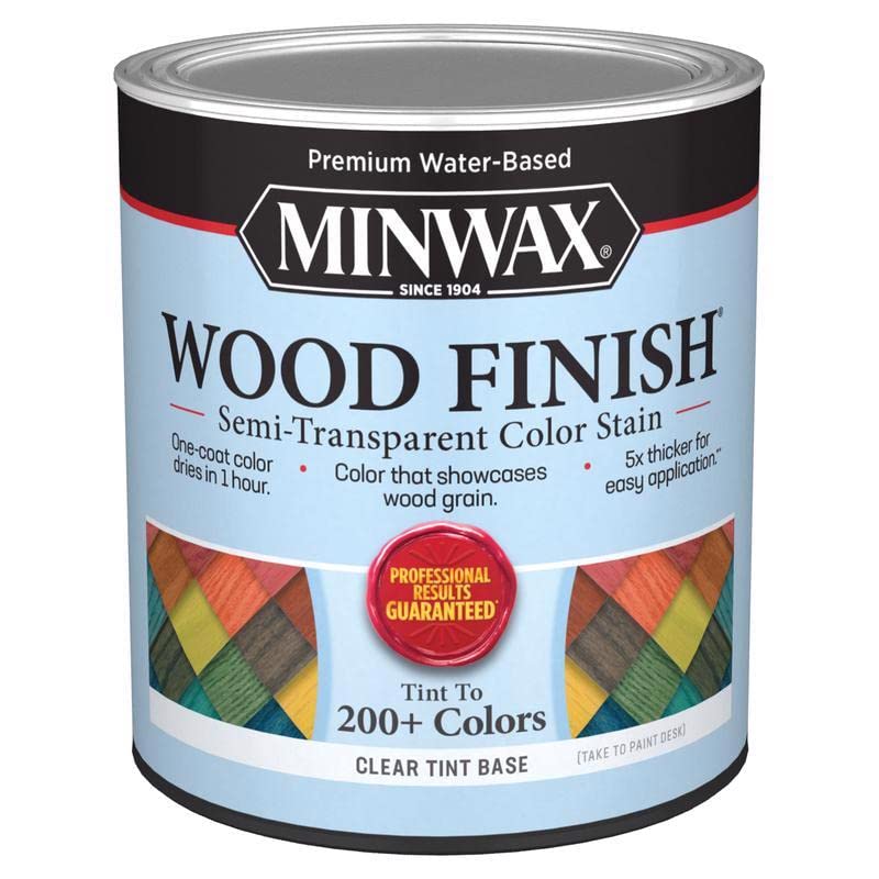 4-Pack of 1 qt Minwax 11720 Clear Tint Base Wood Finish Water-Based Semi-Transparent Color Stain