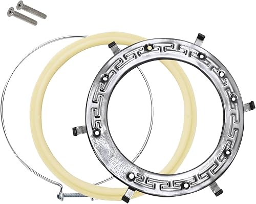 Pool Light Ring Replacement Set of 3, Pool Light Gasket, Stainless Steel Face Ring Assembly Single, Tension Wire Clamp Assembly with Screws and Nuts Replacement Pool| Durable Inground Pool Light Seal