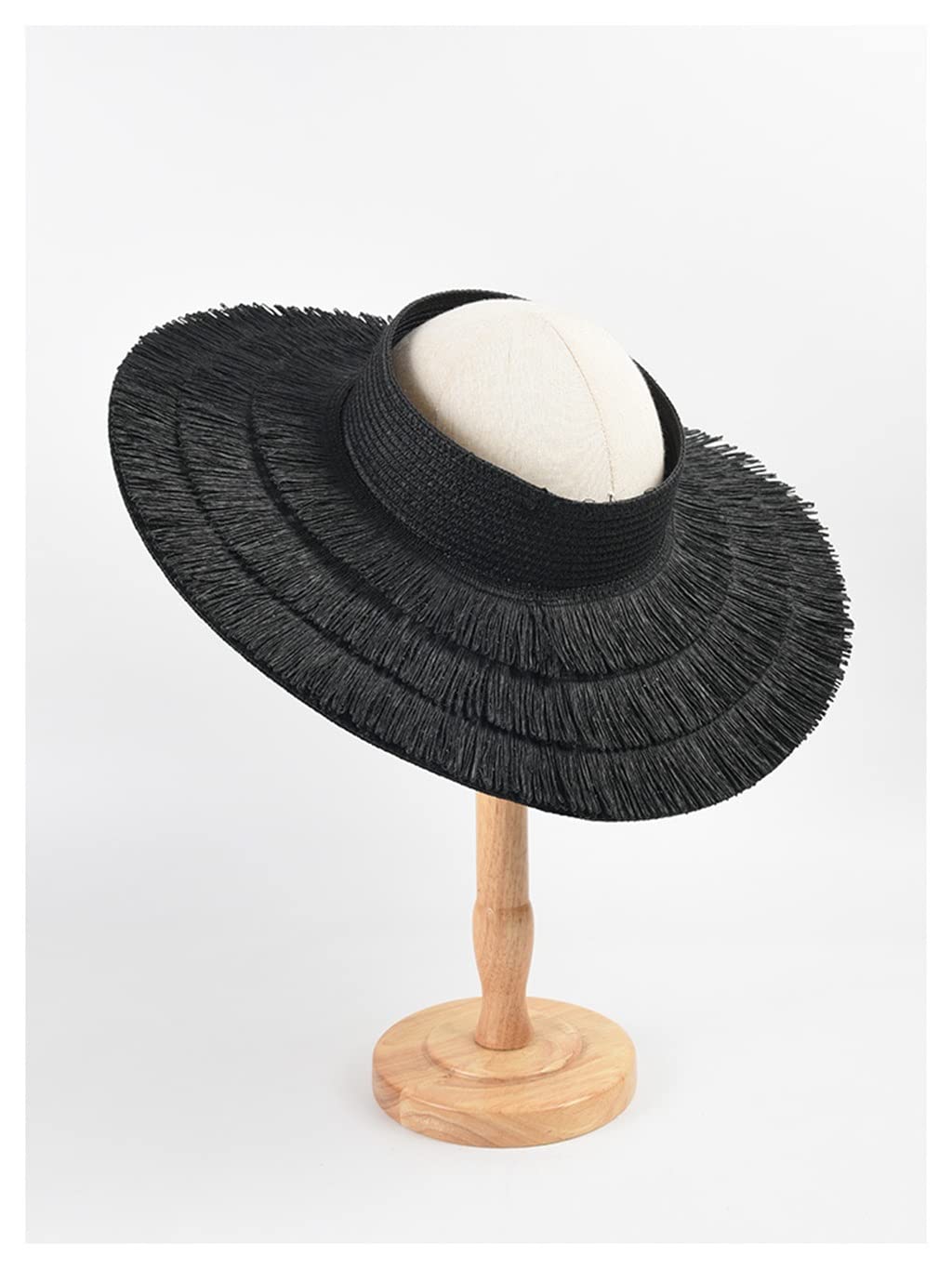 Sombreros de Visera para Mujer, Sombrero de Playa de ala Grande, Sombreros de Verano para el Sol, protección UV, Sombrero de Visera de Rafia