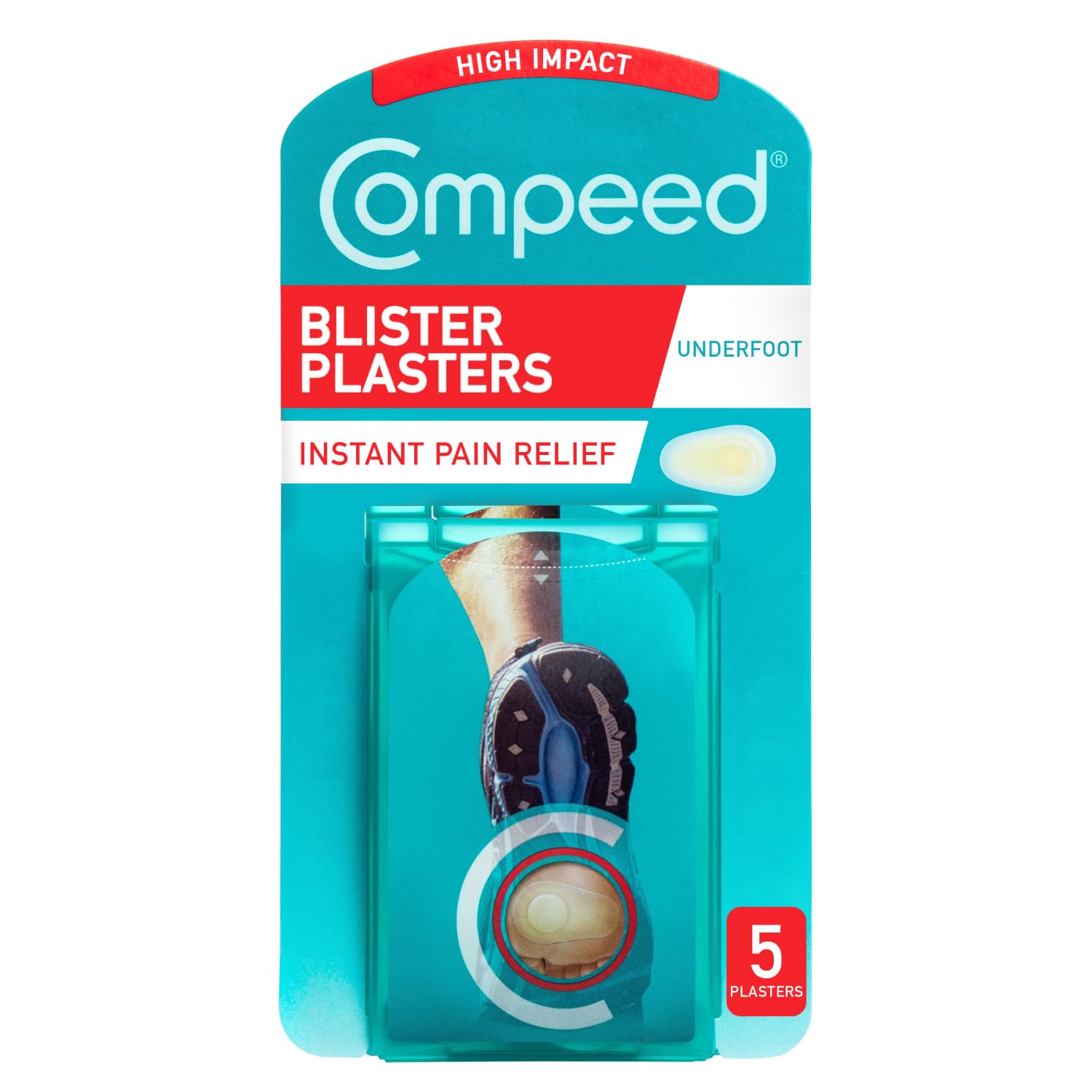 COMPEED Blister Plaster Sports – Underfoot, 5 Units (1 Pack) | Instant Pain Relief & Faster Healing for Active Lifestyles