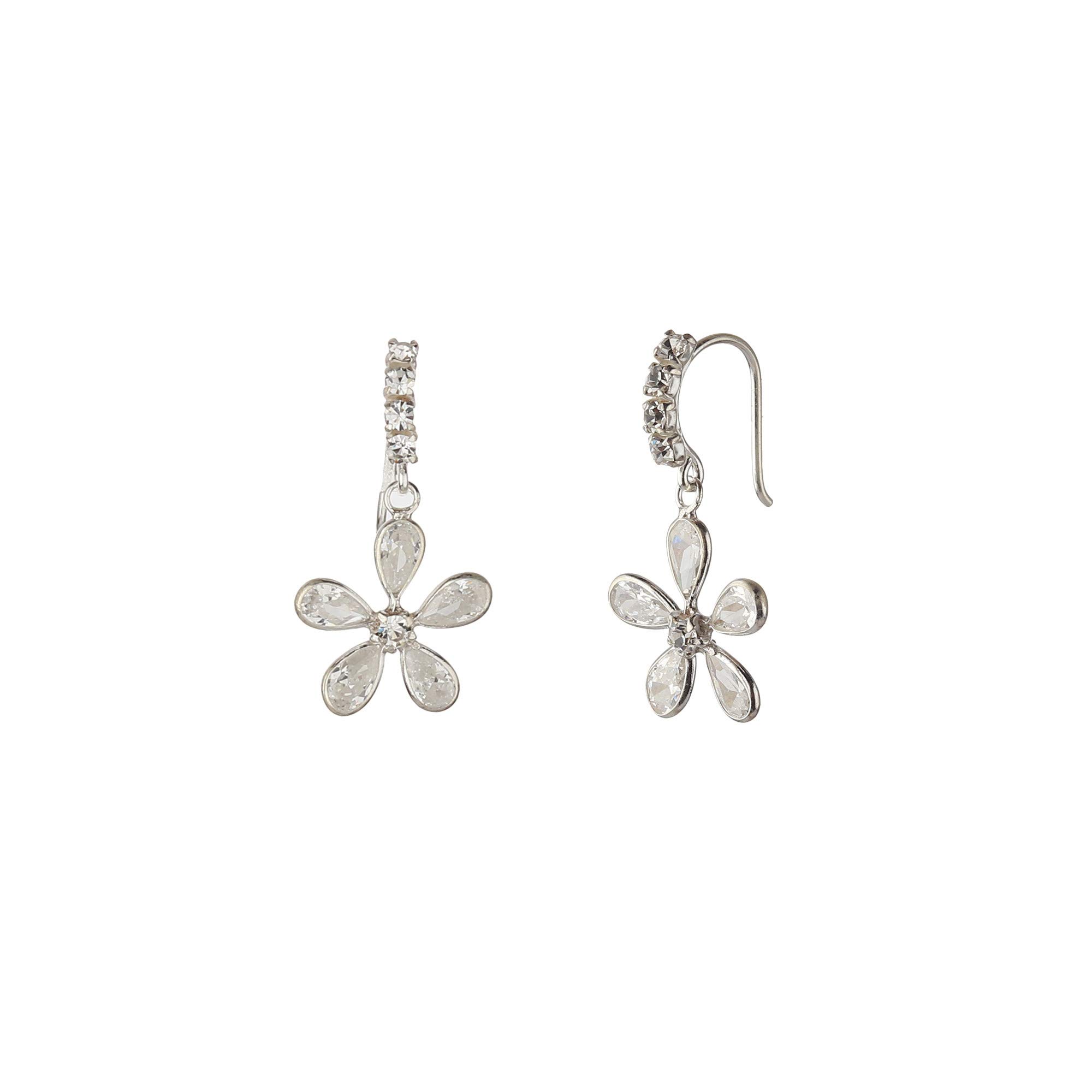 925 Sterling Silver ZIRCONIA FLOWER EARRING for Girls Womens white stone (B09252S72N) Amazon Price History, Amazon Price Tracker