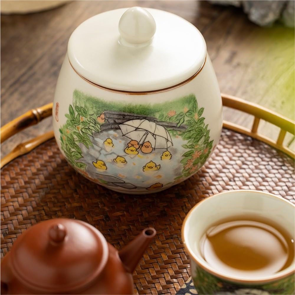 Masowe pojemniki na herbatę, hermetyczne pojemniki, pojemnik do przechowywania luzem, ceramiczny słoik, chiński mały przenośny zestaw, szklane pojemniki na liście