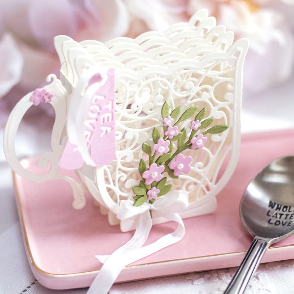 Matrice De Scrapbooking Surakey Boîte Cadeau Scrapbooking Dies De Decoupes, En MéTal, Matrice De Découpe D'enveloppe De Feuille De Fleur, Gabarit De Poinçonnage Fleur Oiseau Paon Matrices De Découpe
