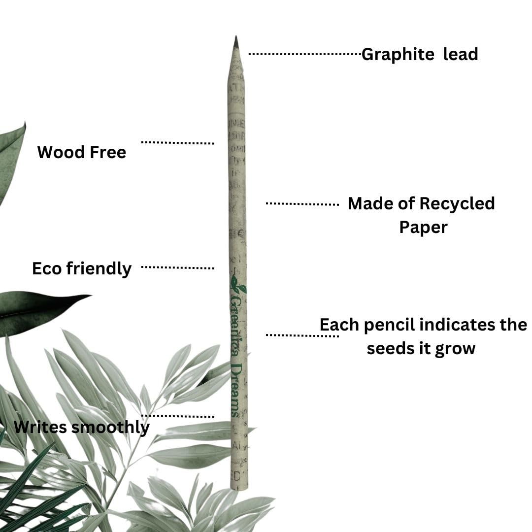 Lápices de papel reciclado, ecológicos, para dibujar, escribir, regalar y plantar (paquete de lápices de papel reciclado para periódicos, 200 unidades)
