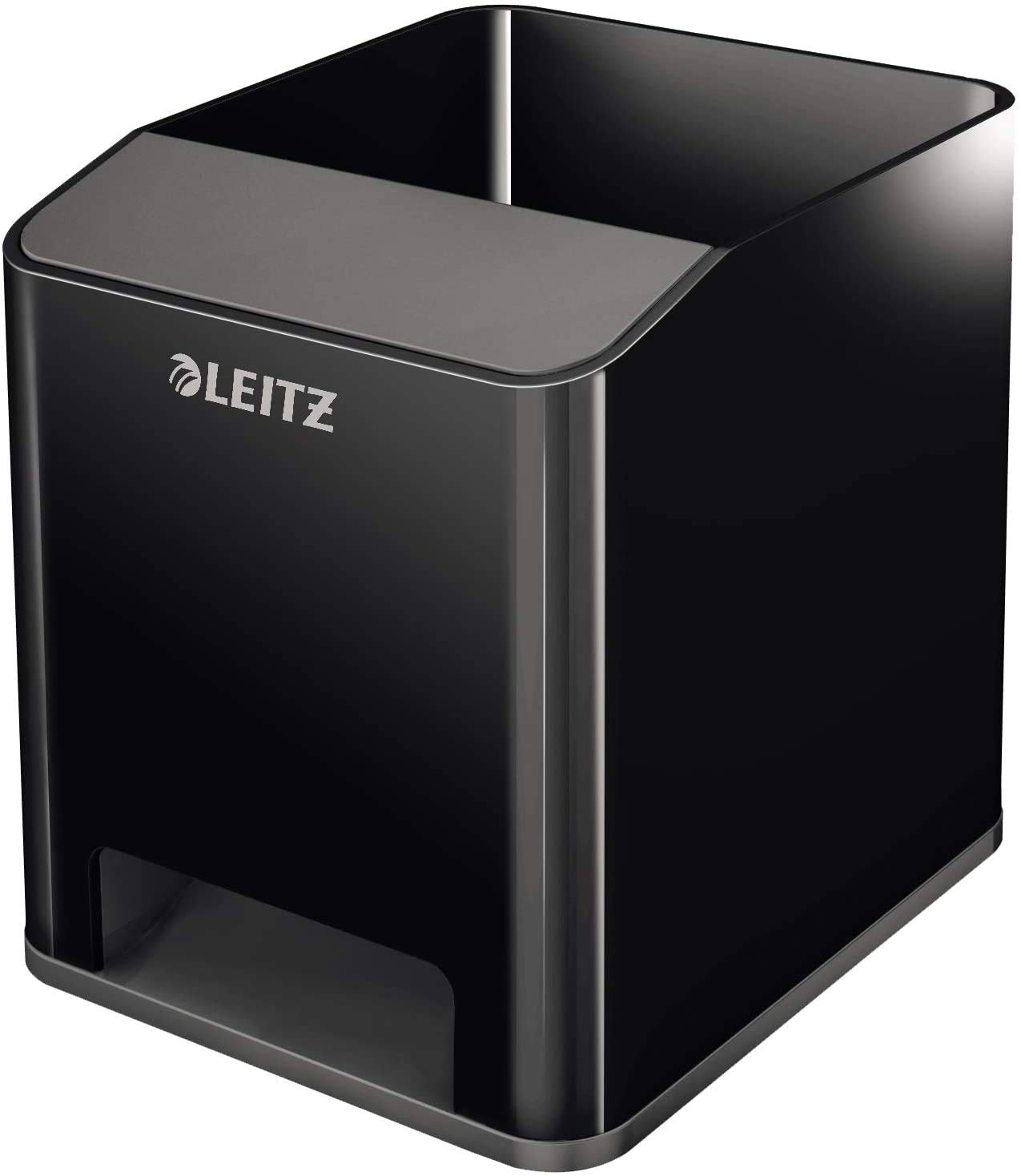 Leitz 53631064 Sound Stifteköcher (Soundverstärkungsfunktion, Wow) Schwarz/Anthrazit (Schwarz/Anthrazit Komplett - Set)