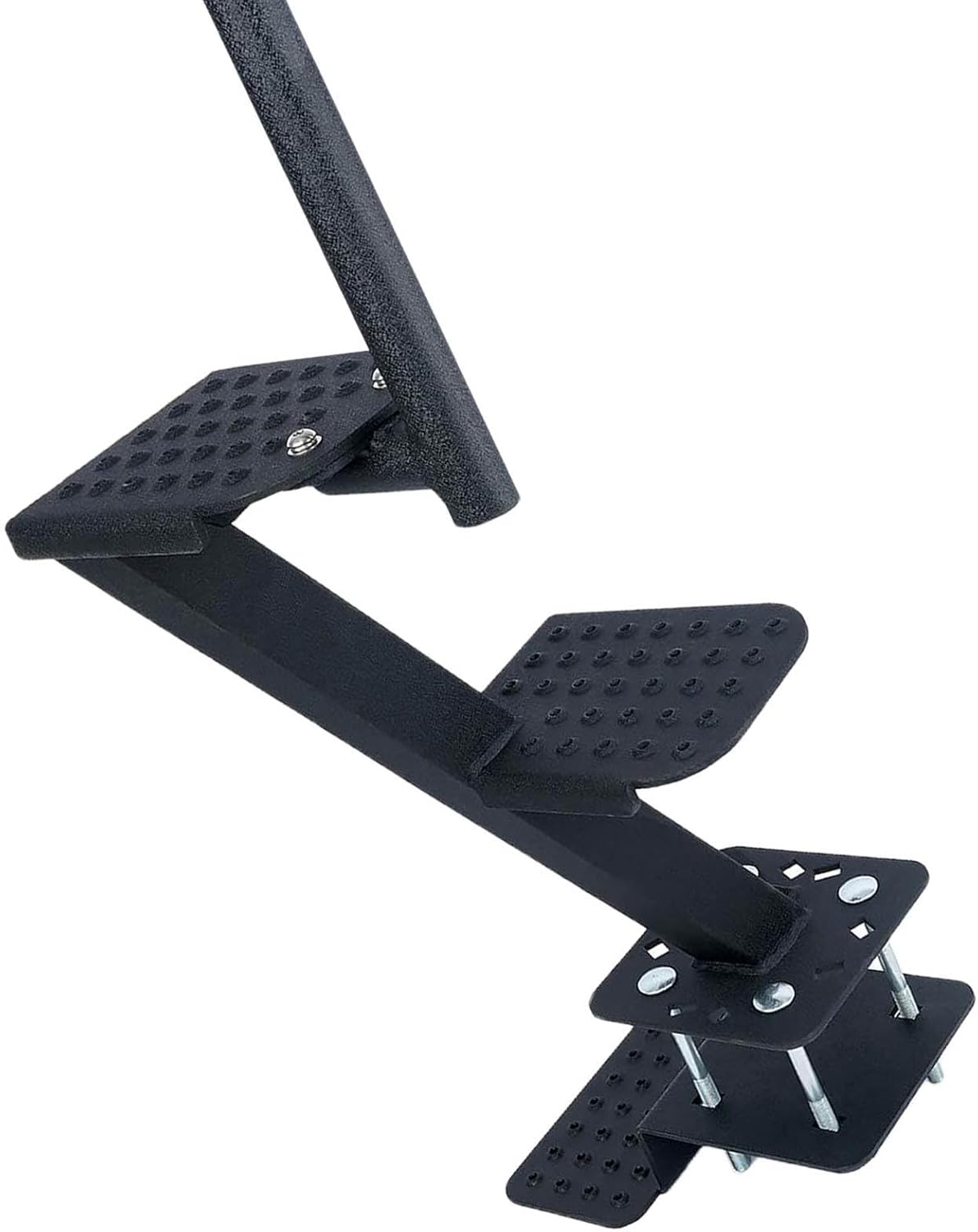 Carbon Steel Trailer Step Boat 2 Steps Anti Slip Boarding Steps with Handle Universal Fit for Bass Boats, Trailers, Pontoon Boats