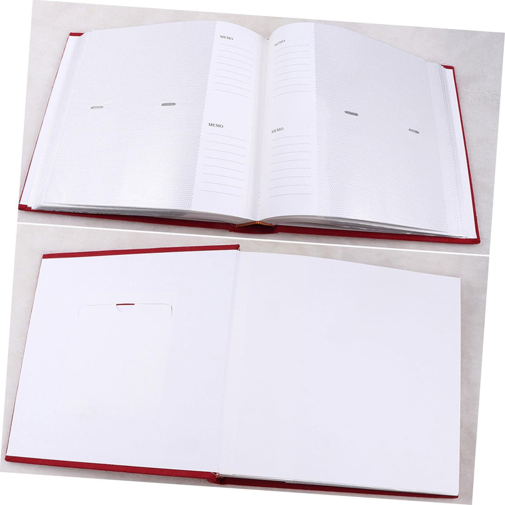 Álbum de Fotos Tipo Inserción 300 Hojas Franela Rojo 1 Pieza | Formato DIY para Fotos 4r, Anuario Infantil para Niños, Uso Familiar y Parent-child