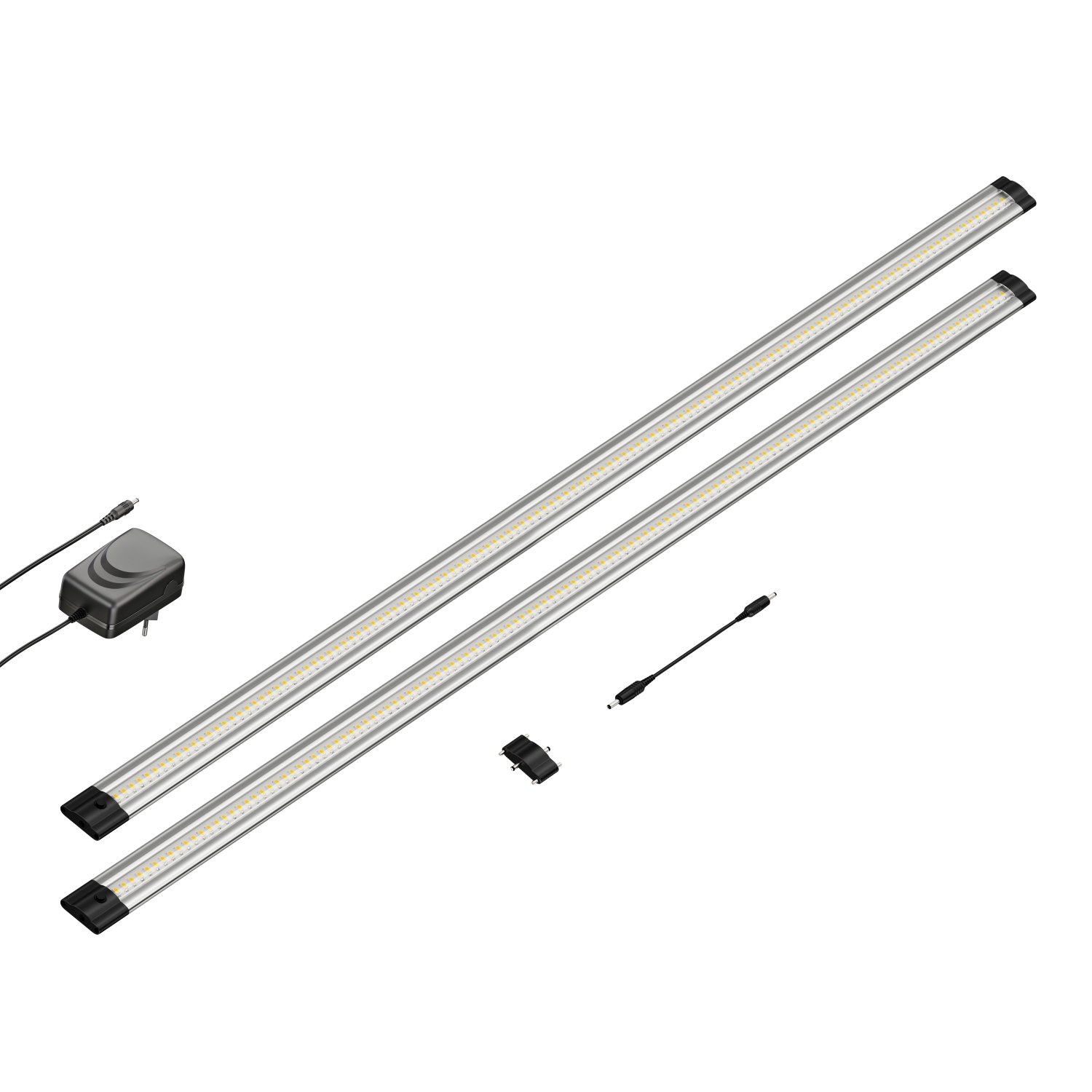 Parlat Luminaria LED bajo armario SIRIS, plana, cada una de 90 cm, cada una de 963 lm, blanco cálido Juego de 2
