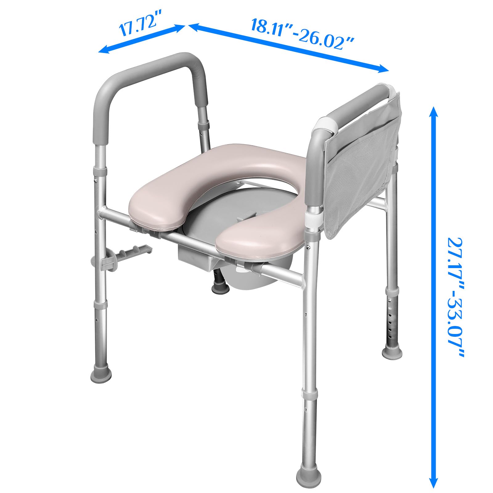 Snapklik.com : JumboTIGER 3 In1 Aluminum Bedside Commode, Standard Seat ...