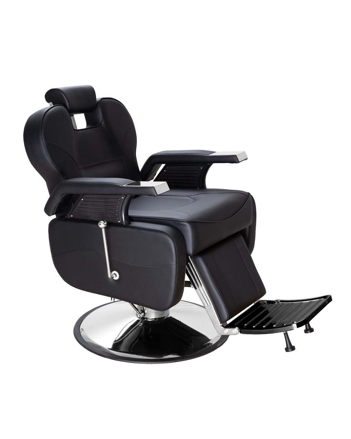 Salon Barber Chair for Hair Stylist, Reclining Beauty Chair with Heavy Duty Hydraulic Pump, 360° Swivel Hair Styling Chair for Barbershop Beauty Spa Salon Home (Black & Silver, Pro)