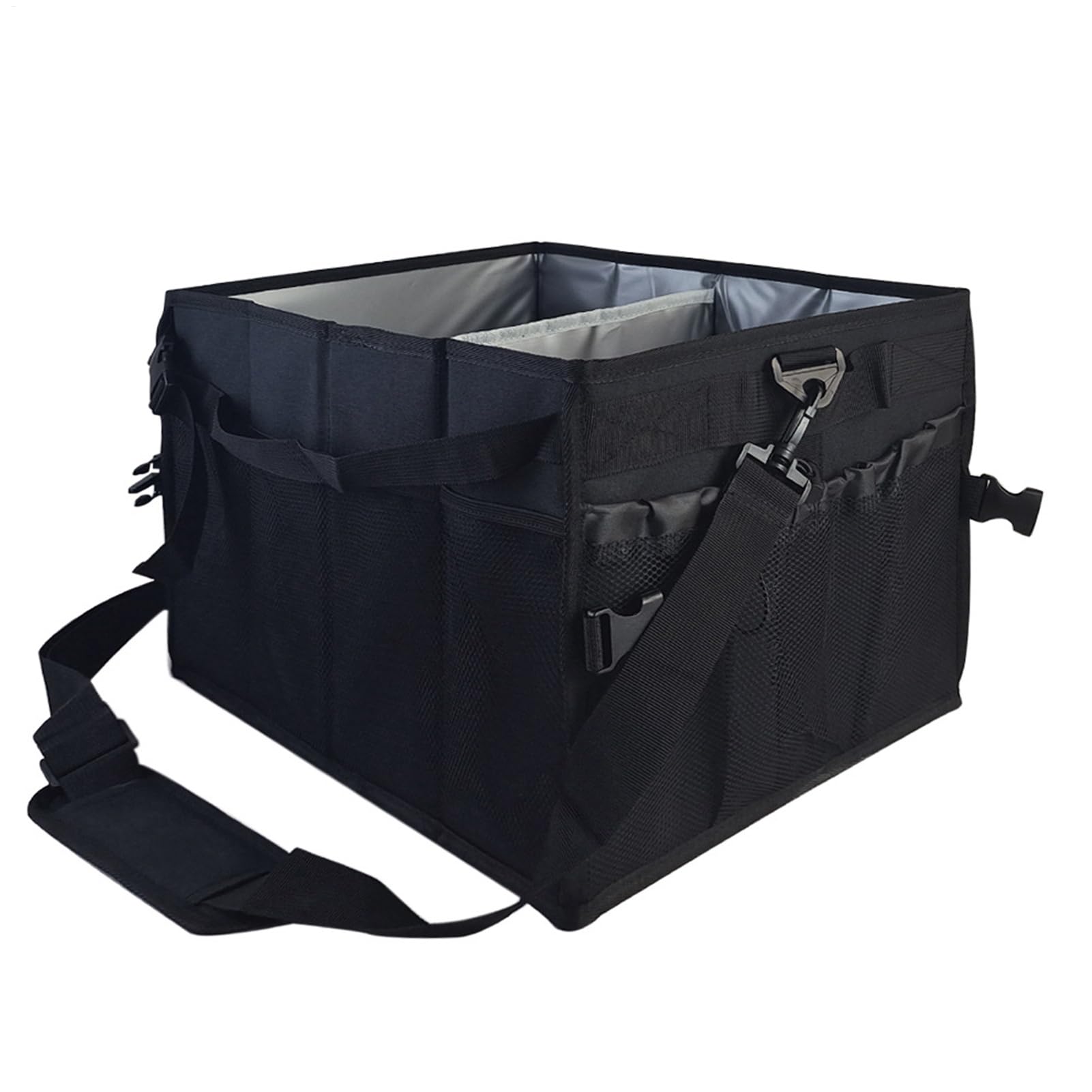 Generisch Camping-Utensilientasche, Camp-Küchen-Organizer | Kochutensilien | Organizer mit stabilem Griff,Kochutensilien-Organizer mit Netztaschen, Bestecktasche für Grillliebhaber und Camper