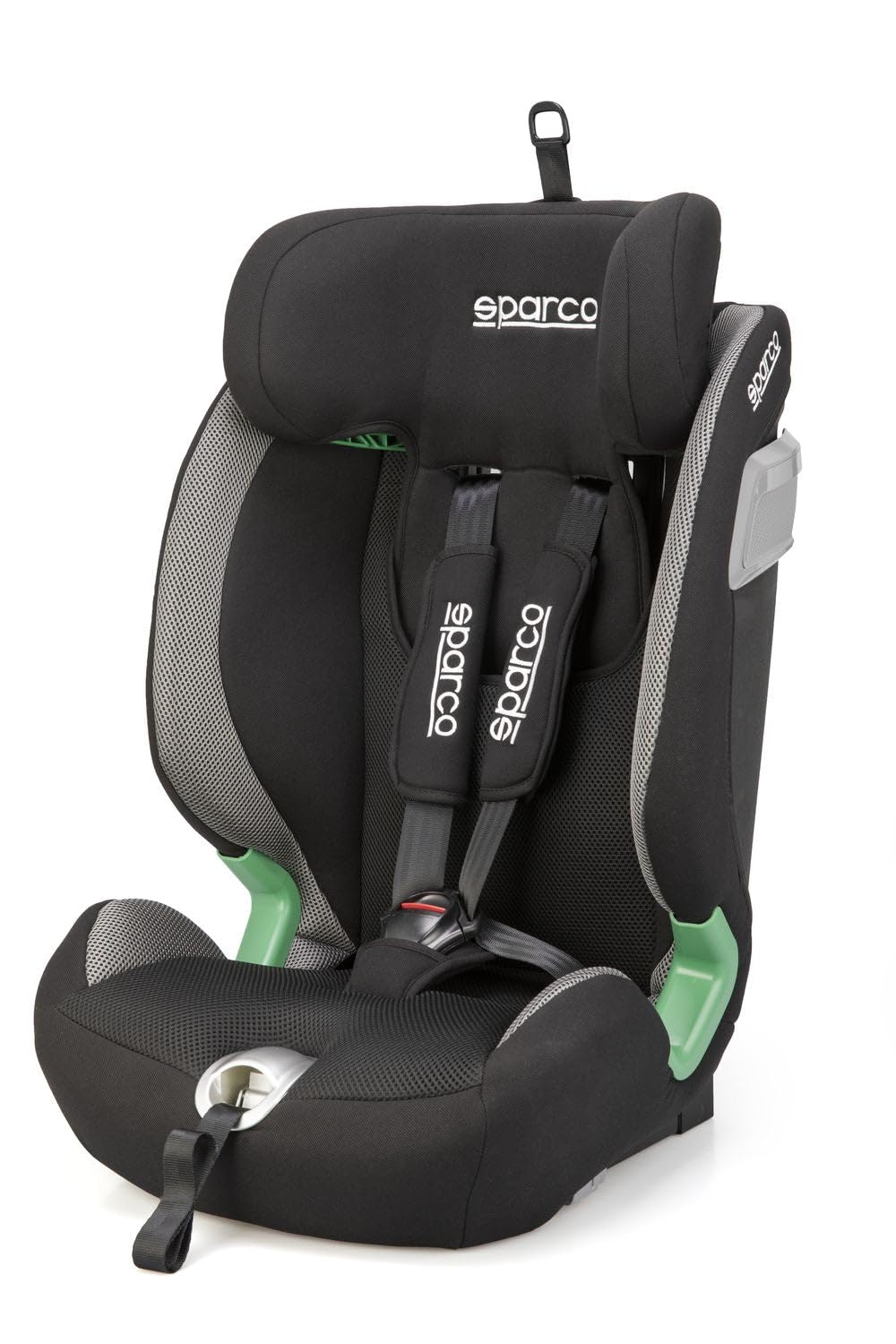 Siège Auto Enfant Sparco ISOFIX i‑Size ECE R129 – 76 à 150 cm – Groupe 2/​3 – Fixation ISOFIX & Top Tether – Assise Confort – Housse Lavable – Coloris Noir