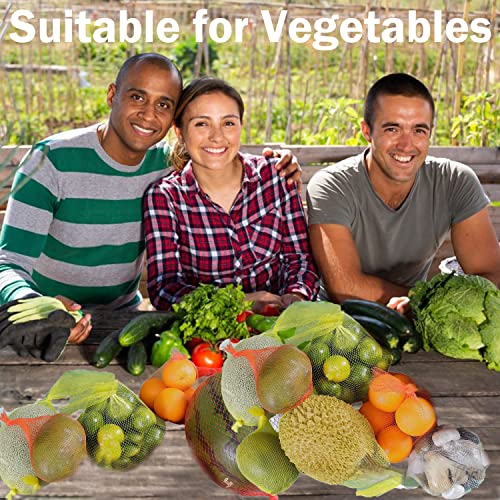 reusable produce mesh bags 24 inch seafood boil bags for crab clam shellfish crawfish cooking onion potato storage eco-friendly fruit vegetable produce packaging supplies net 100pcs-red