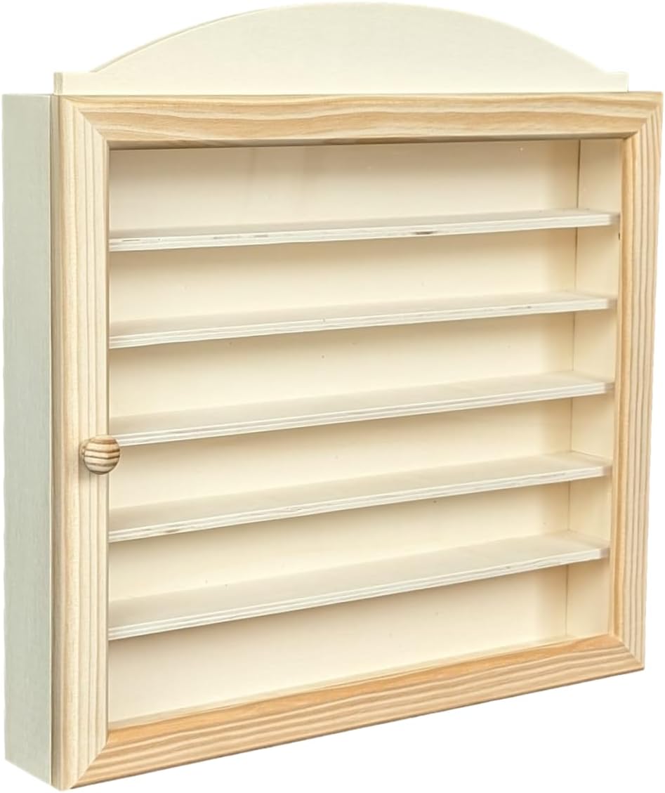 Vitrine à Cuillères Greca En Pin Brut - 30x6.5x54 Cm, Capacité 18 Cuillères - À Peindre Soi-même