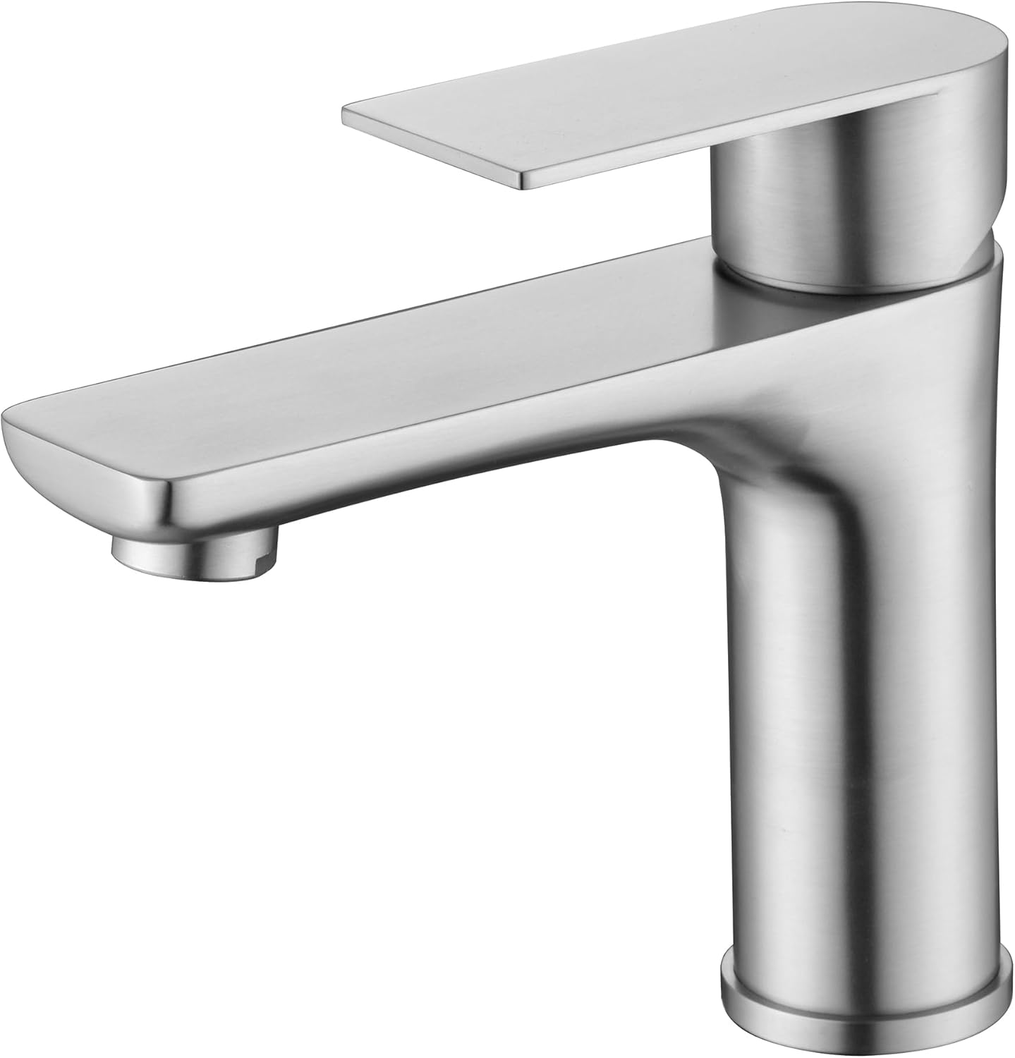 SUMERAIN Brushed Nickel Bathroom Sink Faucet Washbasin Faucet 304 Stainless Steel Single Hole Single Lever Handle