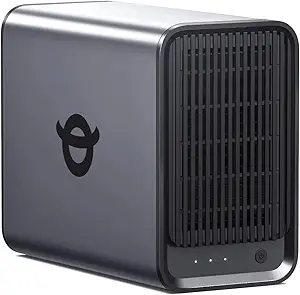 Yxk Zero1 2-Bay Desktop NAS, Quad-Core CPU, User-Friendly Home NAS Storage, Secure File Management & Remote Access, AI Photo Album, 2.5GbE Port, for Home Office, Network Attached Storage (Diskless)