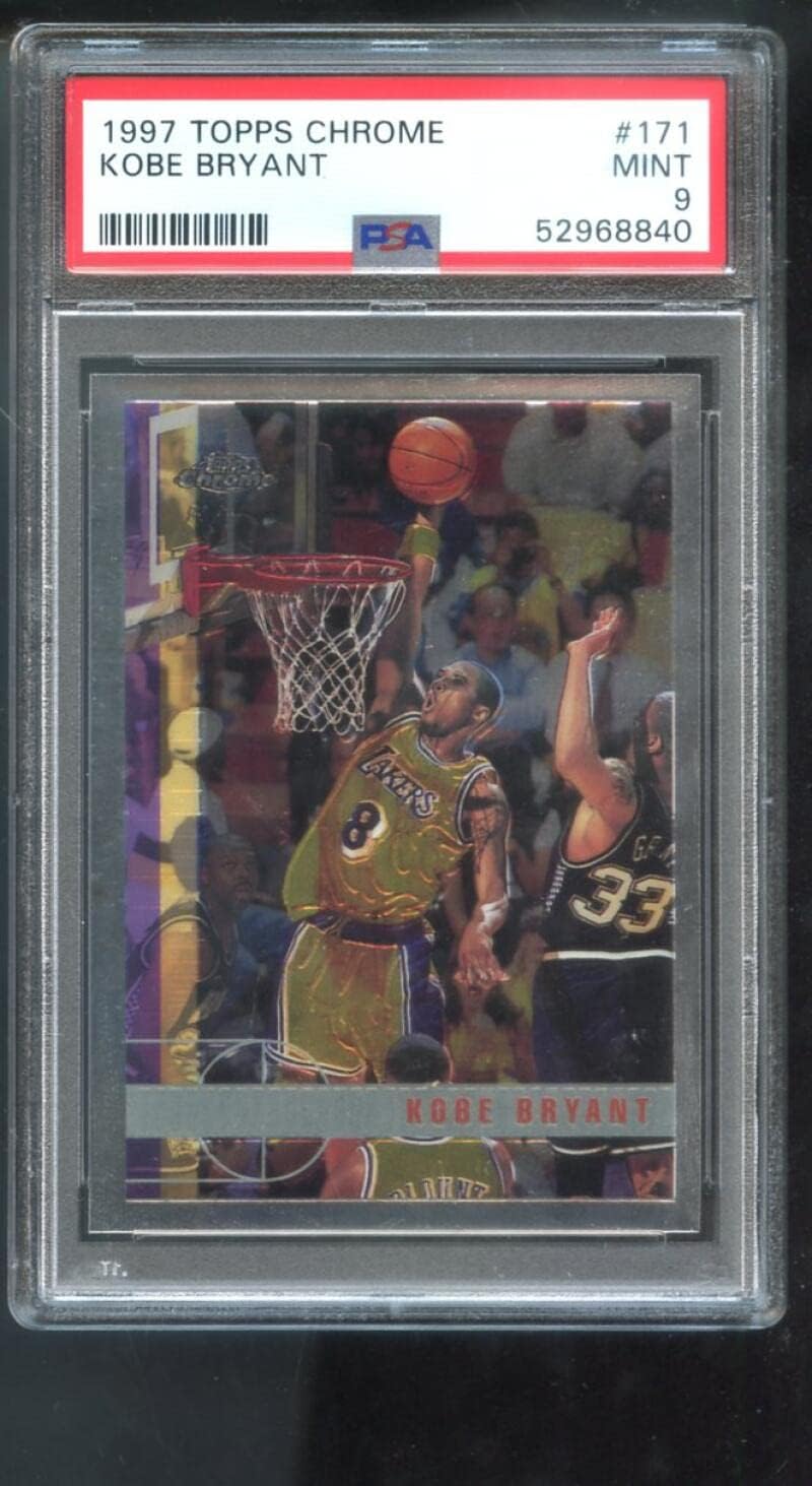1997-98 Topps Chrome #171 Kobe Bryant PSA 9 Graded Basketball Card NBA Los Angeles Lakers 1997-1998 97-98 MINT