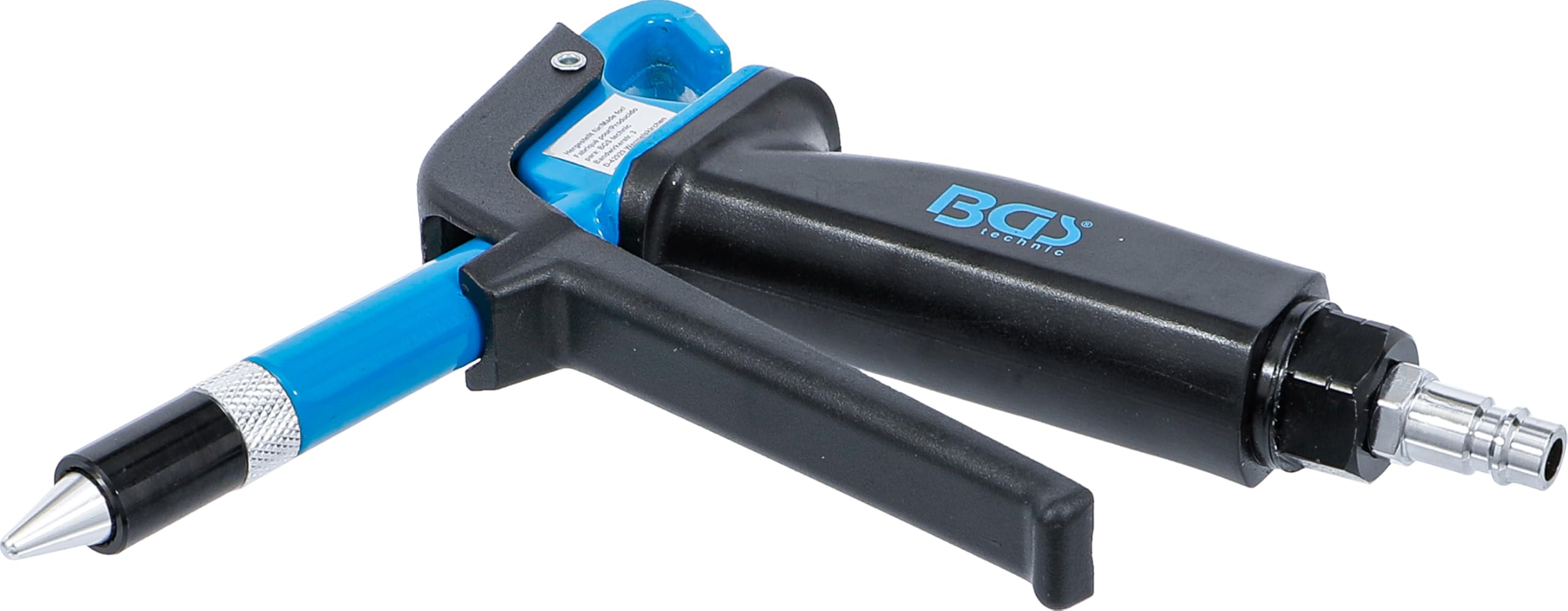 BGS 3329 | Druckluft-Ausblaspistole | geräuschreduzierende Düse | Arbeitsdruck max. 8 bar | Druckluftanschluss 1/4" | Aluminiumdruckguss | Ausstoßvolumen stufenlos regulierbar