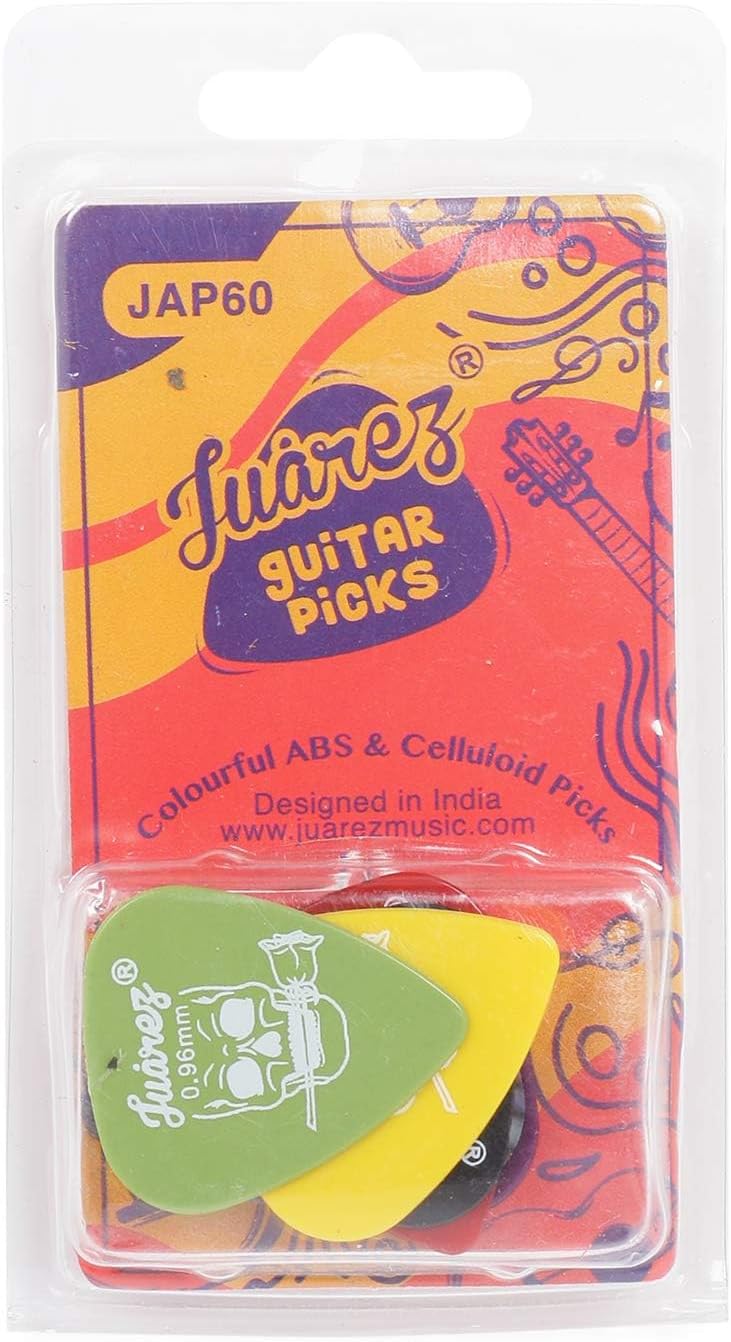 JUAREZ JRT500 Tuner Combo with JAGSP300 Acoustic String Set, JAP60 Pick Set (6 Picks) & JRZ250 Quick Change Capo - Complete Set for Guitar and Ukulele Players