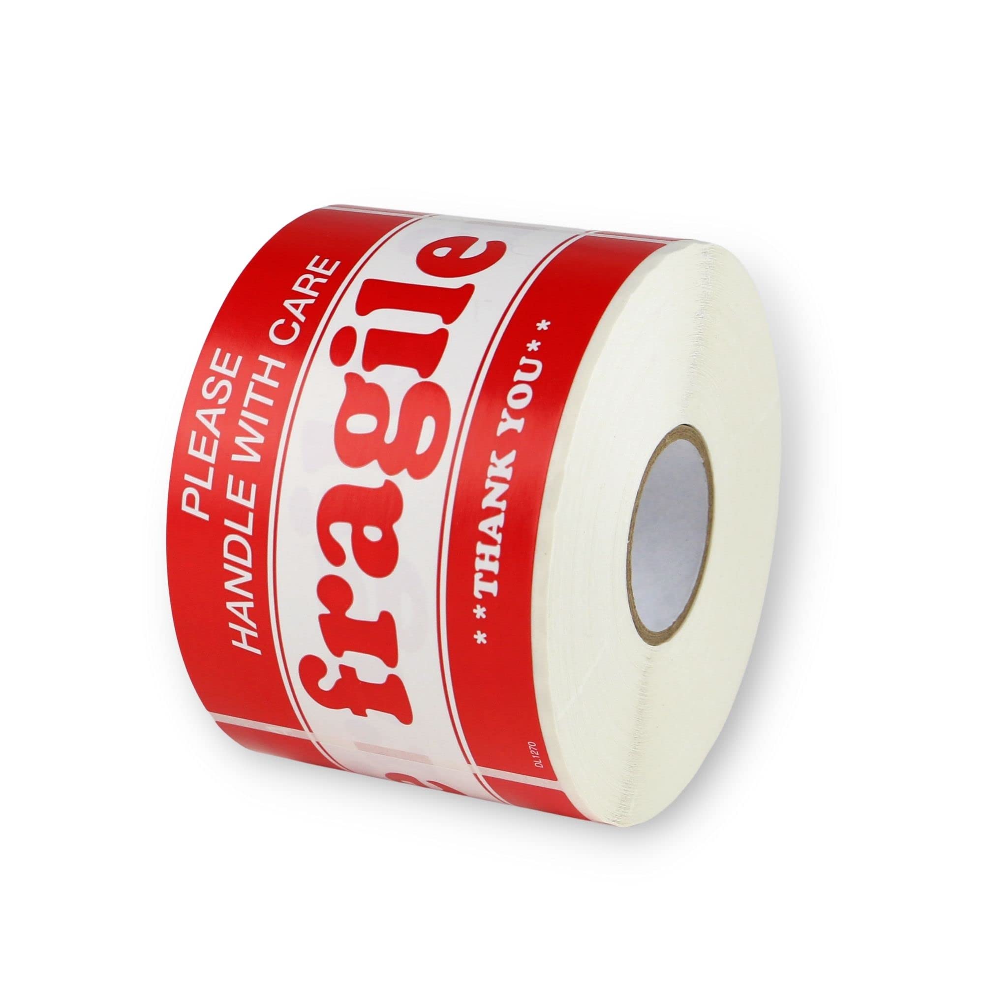 FindTape Etichette fragili [Prodotte negli Stati Uniti]: 3 in. x 5 in. (Bianco con stampa rossa "FRAGILE HANDLE WITH CARE") / 500-etichette