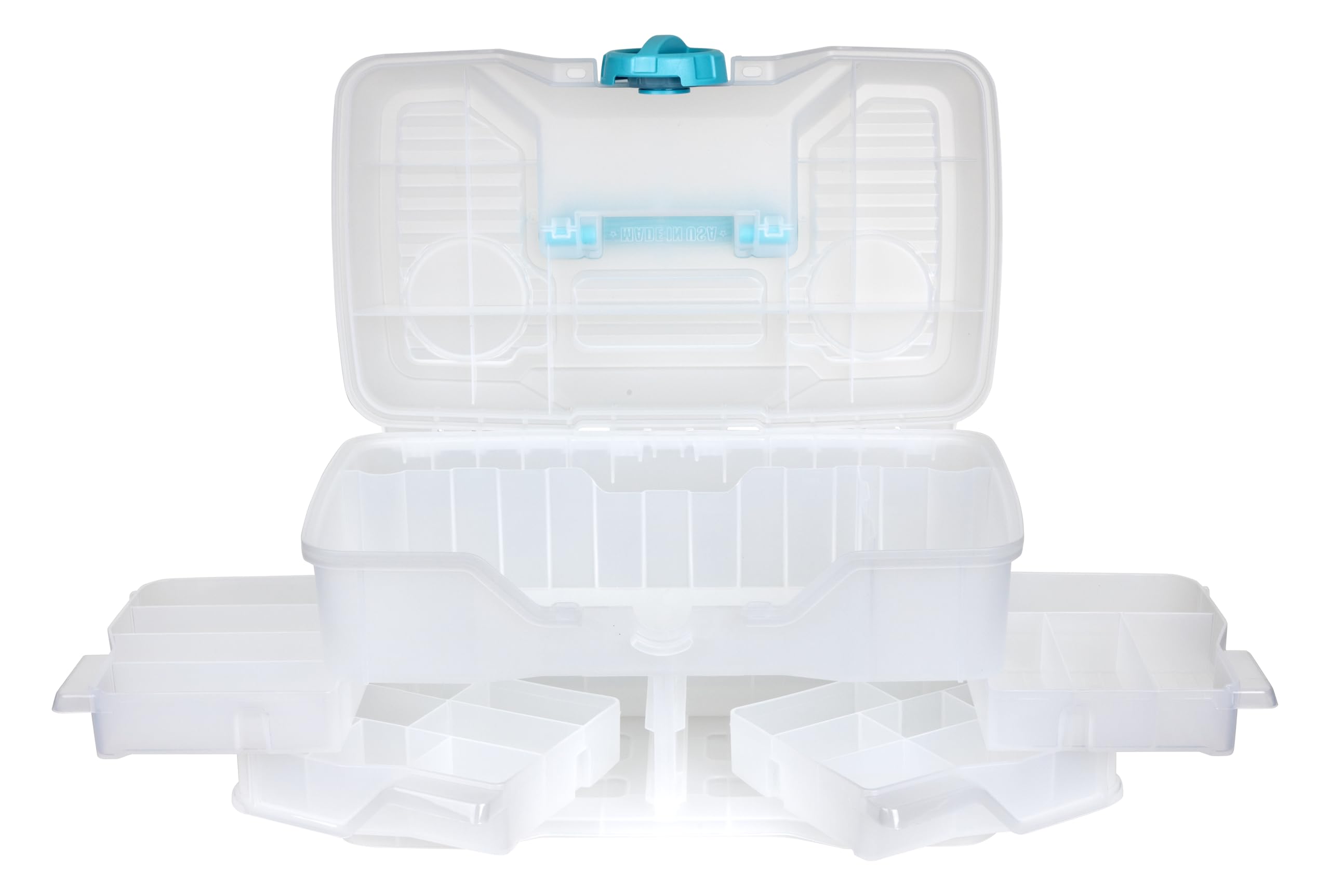ArtBin Organizer in plastica trasparente per piccole parti, per fai da te, scatole e organizer per cucito, scatola portaoggetti con scomparti, scatola per progetti, misura media (4 vassoi girevoli)