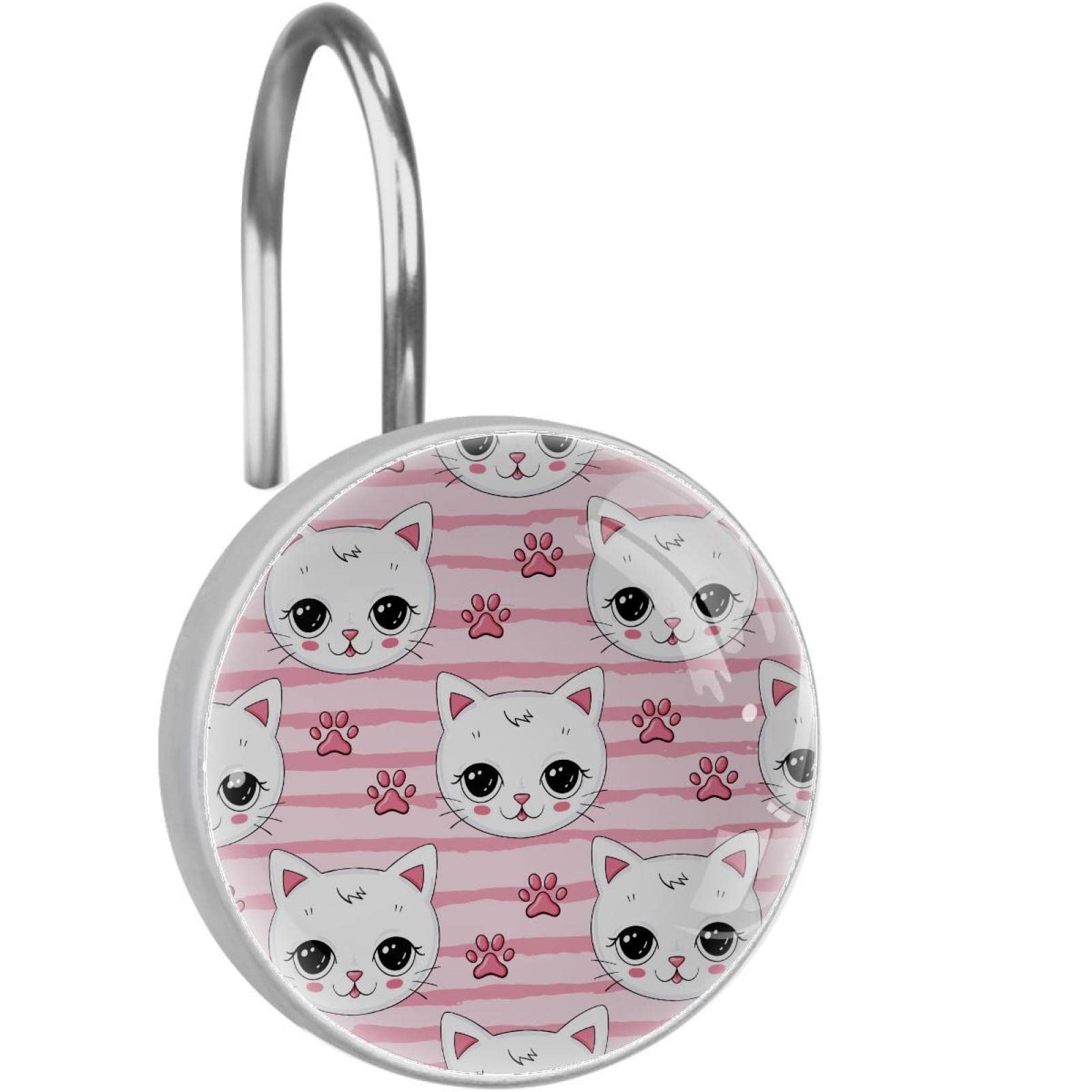 Crochets de rideau de douche chat rose pour apporter de la douceur et du bonheur à votre bain