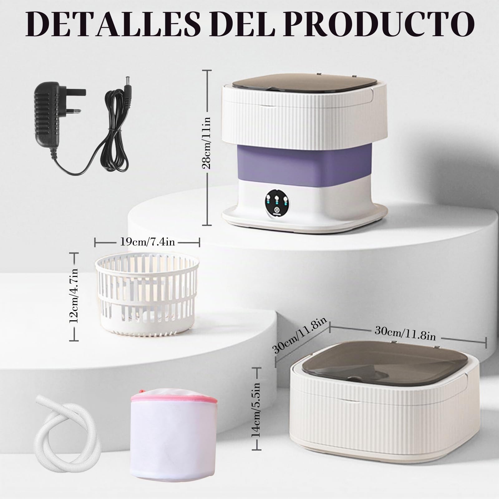 LIROPAU Mini lavadora portátil, 15 L, para camping, con centrifugado, limpieza profunda de ropa interior, ropa de bebé, calcetines para apartamentos, dormitorios, viajes, coches de turismo