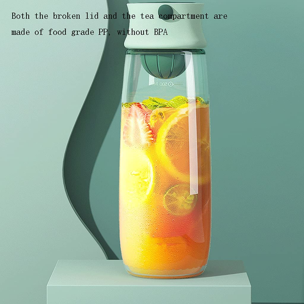 Großkapazität Sportflasche Motivationslogo Flasche Breitmund Undicht ohne BPA SPP. Wasserflasche (Color : Green, Größe : 610ml)
