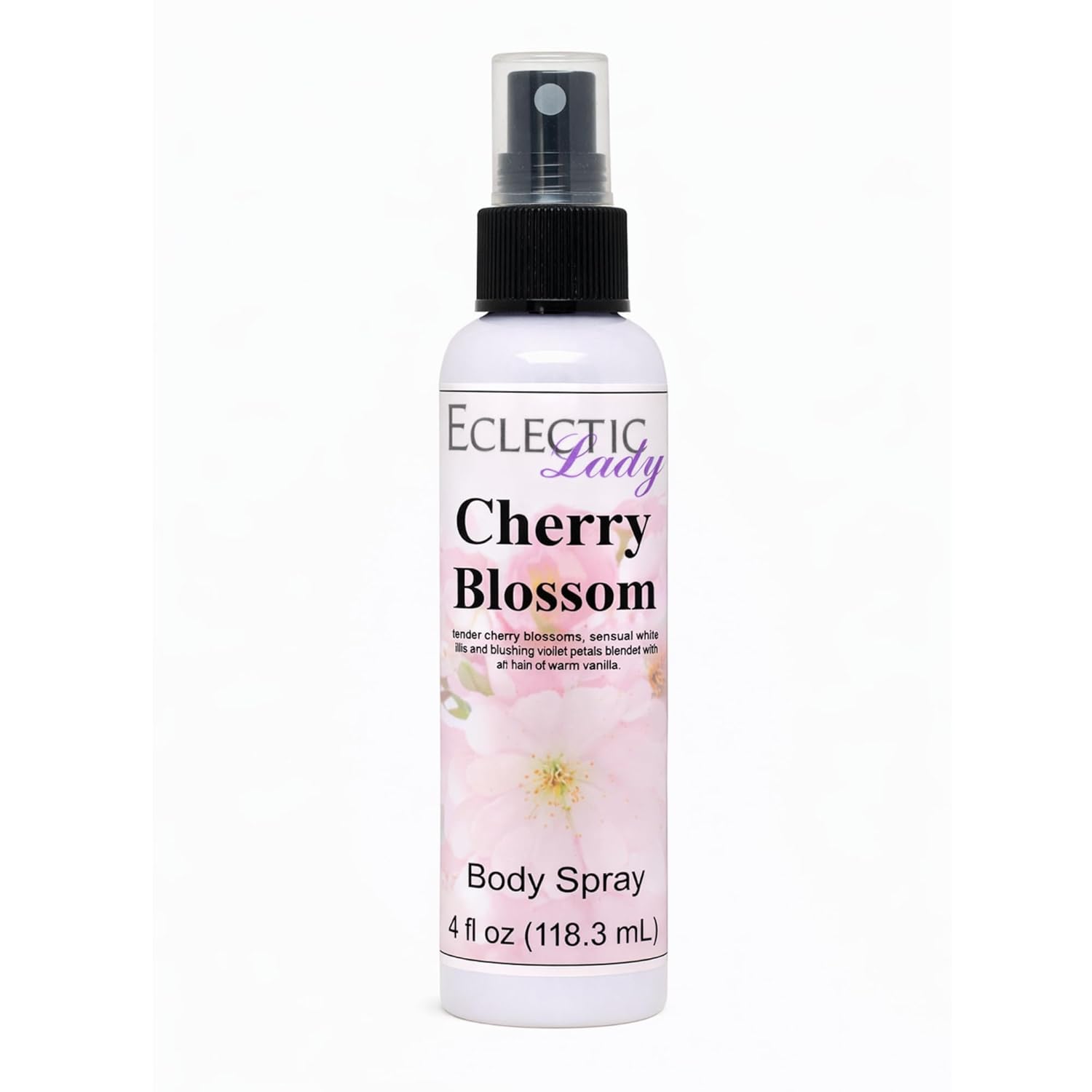 Eclectic Lady Cherry Blossom Body Spray, 16 ounces, Body Mist for Women with Clean, Light & Gentle Fragrance, Cologne with Soft, Subtle Aroma For Daily Use