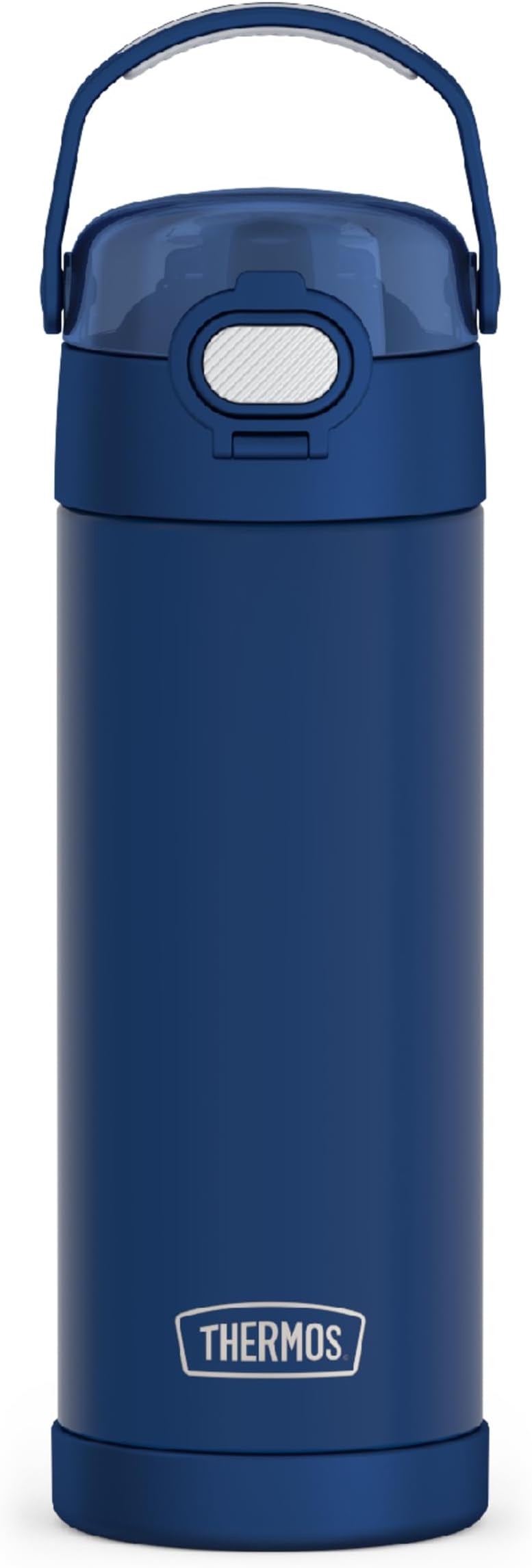 THERMOS FUNTAINER 16 Ounce Stainless Steel Vacuum Insulated Bottle with Wide Spout Lid, Navy