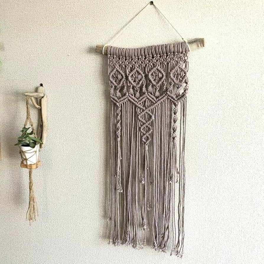 Amazon | グレーVer マクラメ編み タペストリーNo2 手作りキット