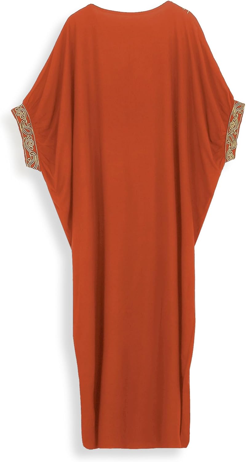 EDOLYNSA Moroccan Kaftan Dresses for Women Plus Size Caftans Loungewear Embroidered Beach Kaftan Cover up moomoo House Dress - Image 7