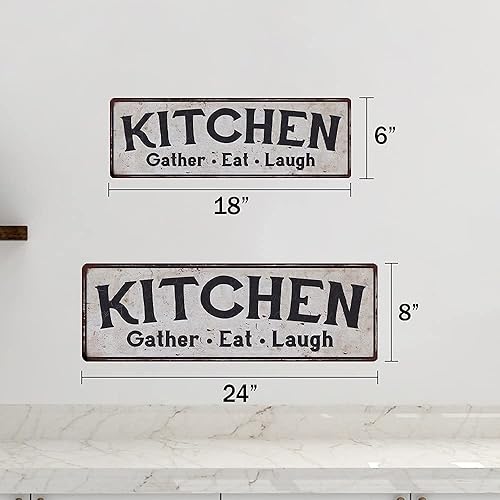 Miniatura 2 de Letrero de cocina, decoración de despensa, decoración de comer, letreros de bienvenida con texto en inglés "Gather Laugh Moms", arte de pared
