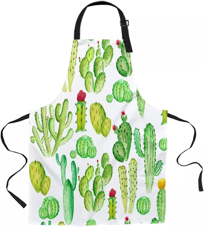 Succulent Cactus Aprons for Women Men Kid Cooking Baking Apron Kitchen Utility Equipment Accessories