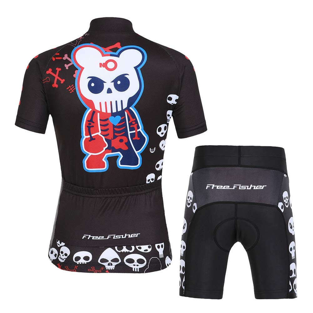 Camiseta de ciclismo para niño y niña con pantalones cortos de ciclismo de secado rápido
