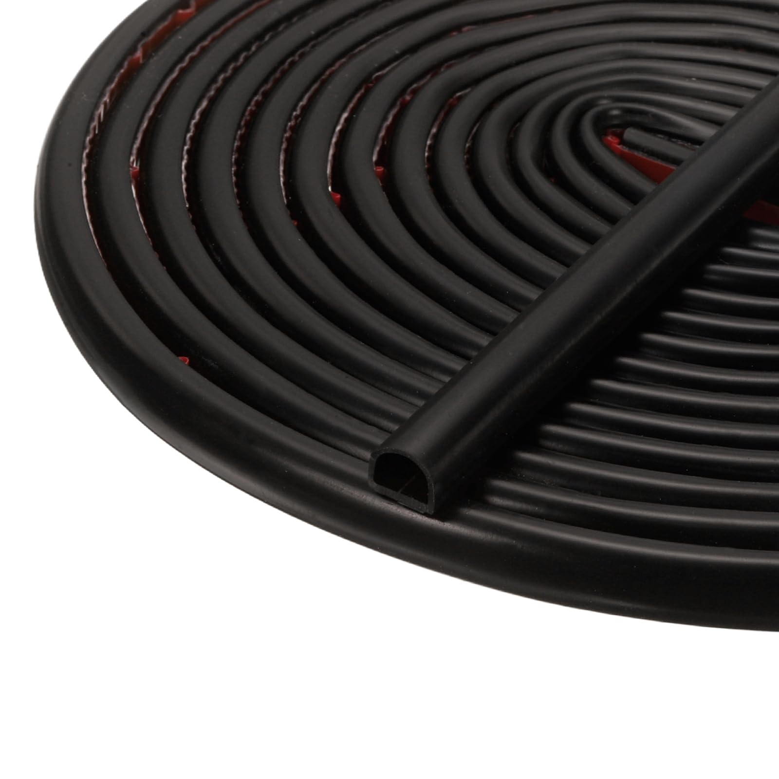 sourcing map 6 M Weather Stripping Door Seal, Silicone D Shaped Self-Adhesive Door Frame Soundproof Seal Strip for Doors Window Frame Gap Filler, Suit for 5-8mm Gap, Black