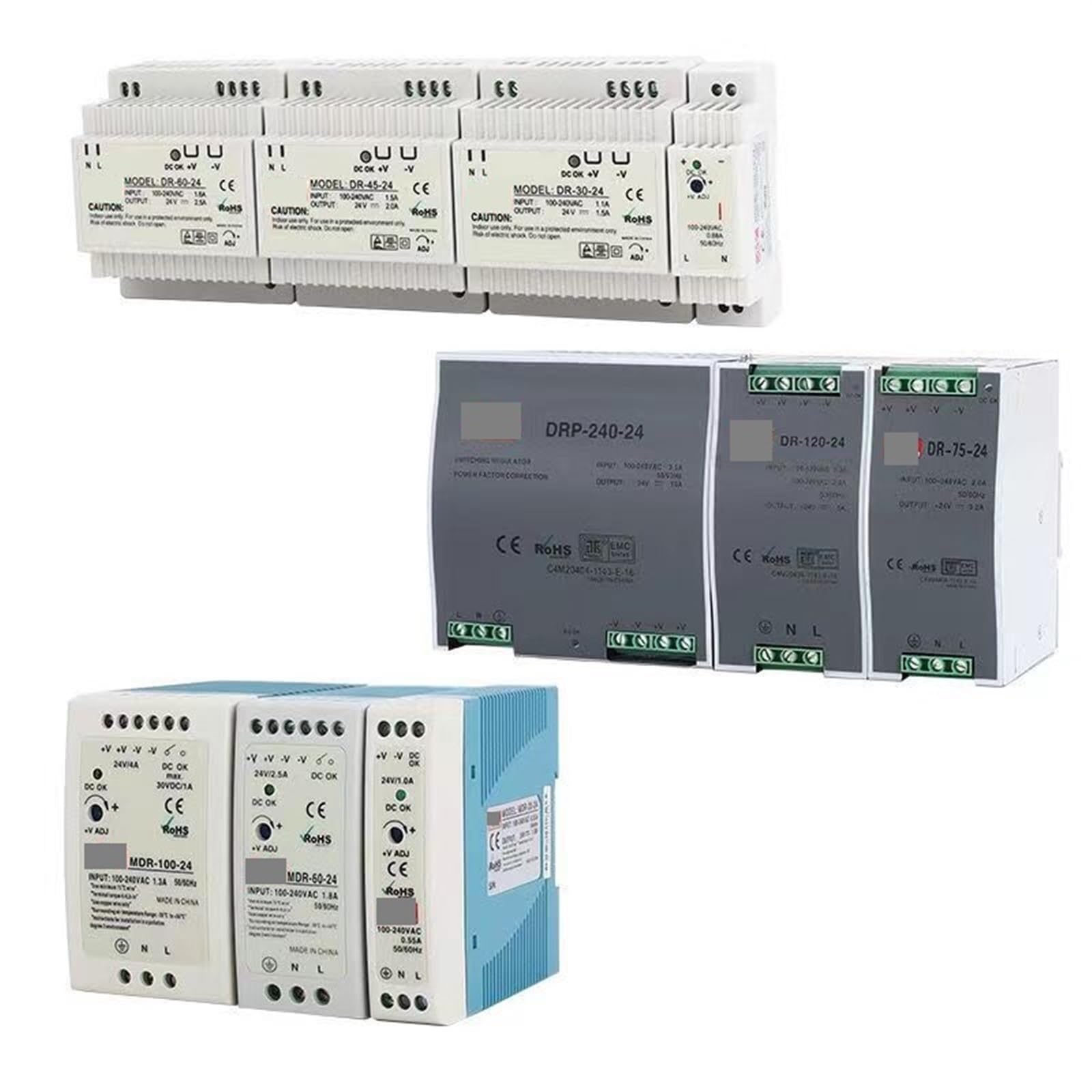 Alimentation MDR-10W-12V rail DIN pour armoire électrique