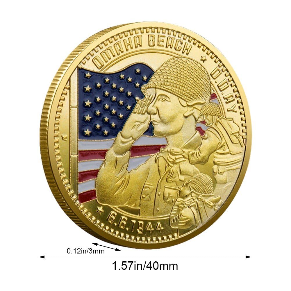 Pièce Souvenir du Débarquement, Pièce Commémorative De Seconde Guerre Mondiale, Pièce De Défi Militaire pour Célébration De l'anniversaire du Débarquement en Normandie