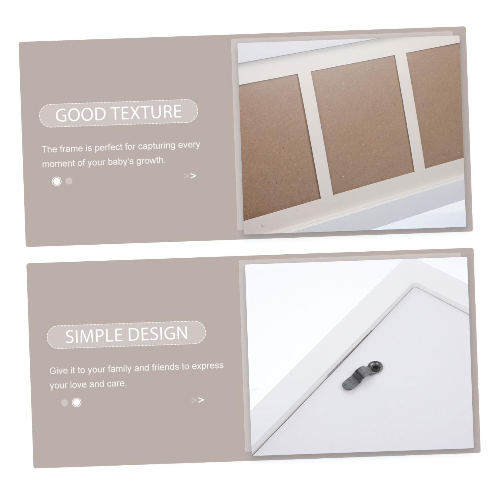 Cabilock Marco De Fotos De Madera Con 3 Cuadrículas Y Huellas De Manos De Bebé Para La Decoración Del Hogar Y El Primer Recuerdo Del Bebé
